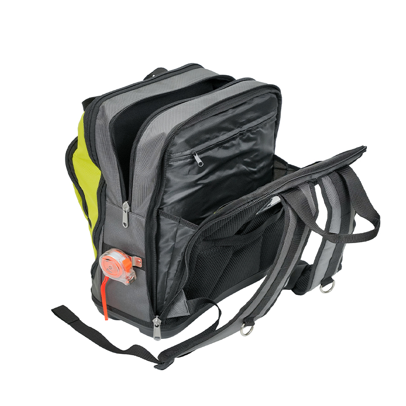 Reinforced 14-inch multifunctional plastic bottom tool backpack