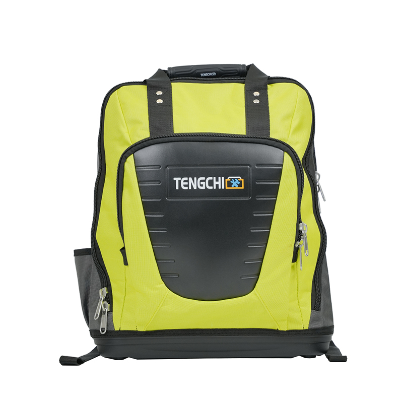 Reinforced 14-inch multifunctional plastic bottom tool backpack